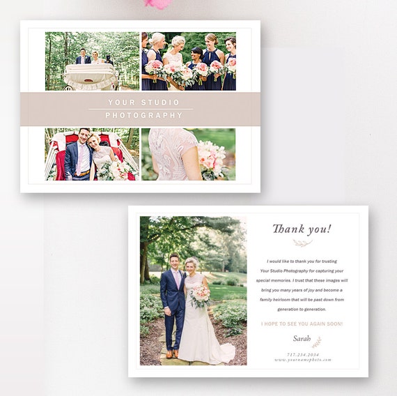 Photography Thank You Card Template Photography Marketing Photoshop Templates Wedding Event Planning Thank You Card Instant Download - 