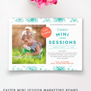 Easter Mini Session Template - Mini Session Marketing Board - Holiday Photography Marketing Template - Photoshop Template - INSTANT DOWNLOAD