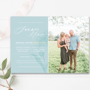 5x7 Summer Mini Session Template, Summer Minis Marketing Board, Photo Templates, Photoshop Template, INSTANT DOWNLOAD!