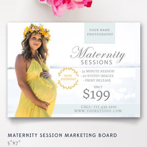 Maternity Session Marketing Board, Mini Sessions, Baby Marketing, Photographer Marketing Template, Photoshop Template INSTANT DOWNLOAD image 1