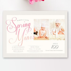 Spring Mini Session Marketing Board, Photoshop template - INSTANT DOWNLOAD