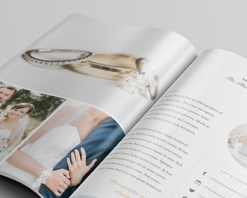 Wedding Photographer Magazine Template, Wedding Price List, Investment Templates PSD Template, INSTANT DOWNLOAD image 8