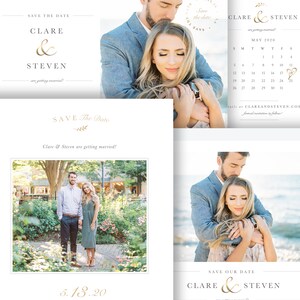 Save the Date Card Template Bundle, Calendar Save the Date Template, Engagement Cards, Photoshop Templates, INSTANT DOWNLOAD!