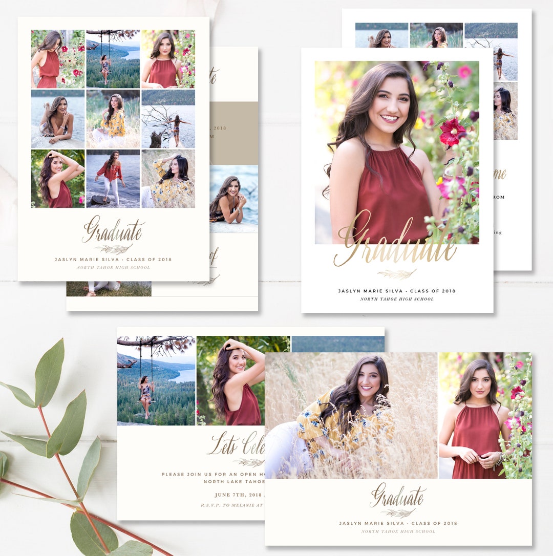 Graduation Card Template Bundle for Photographers, Graduation ...