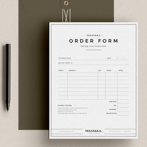 Canva, Photoshop, MS Word, Minimalist Order Form Template + Terms Sheet, Wholesale Order Form Template, Sell Form, INSTANT DOWNLOAD!