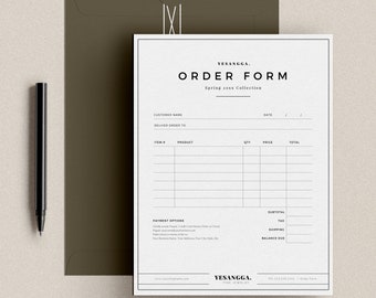 Canva, Photoshop, MS Word, Minimalist Order Form Template + Terms Sheet, Wholesale Order Form Template, Sell Form, INSTANT DOWNLOAD!