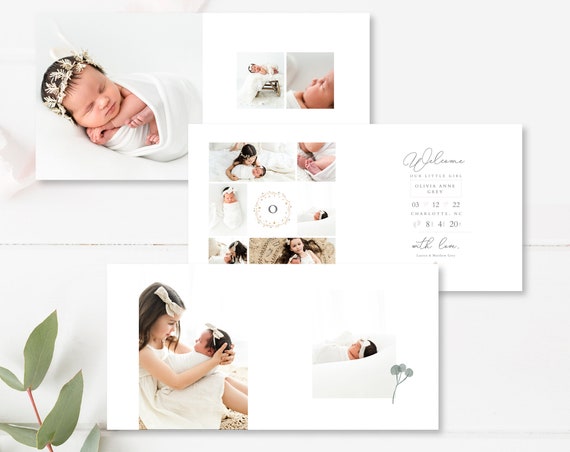 Baby Photo Book Template. Freebie!  Stationery Templates ~ Creative Market