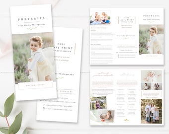 Photographer Pricing Guide Template Canva, Client Welcome Guide, Photography Brochure Template, Trifold PSD, Lifestyle Photography Marketing