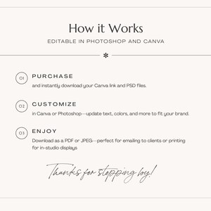 Luxe Fotografie Pricing Guide Canva Vorlage | Photoshop | Fotografie Pakete & Preisliste | KOSTENLOSE 7x5-Version enthalten | Sofort Download Bild 6