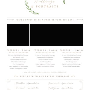 Photographer Pricing Guide Template, Canva Pricing Guide, Wedding