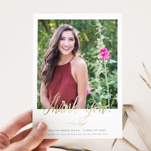 Graduierung Dankeskarten, personalisierte Dankeskarten, Abschlussfeier Karten, Photoshop Vorlage, INSTANT DOWNLOAD!