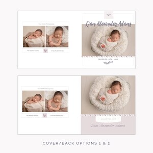 baby photo book template editable Photoshop baby first year album layout