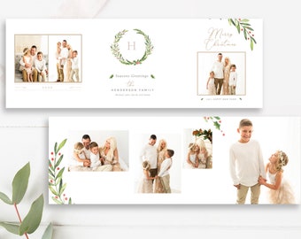 5" x 5" Trifold Christmas Card Photoshop Template, Christmas Photo Card Template, Photographer Templates, INSTANT DOWNLOAD!