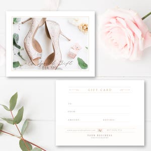 Modèle de carte-cadeau pour photographe de mariage, certificat-cadeau PSD, modèles de photographie, téléchargement immédiat