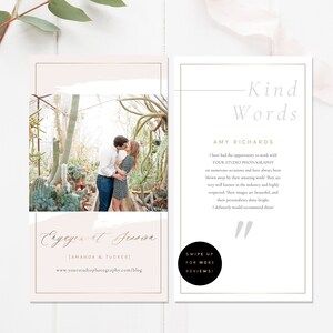 Elegant wedding photography Instagram template with space for testimonials, pricing details, or package highlights.