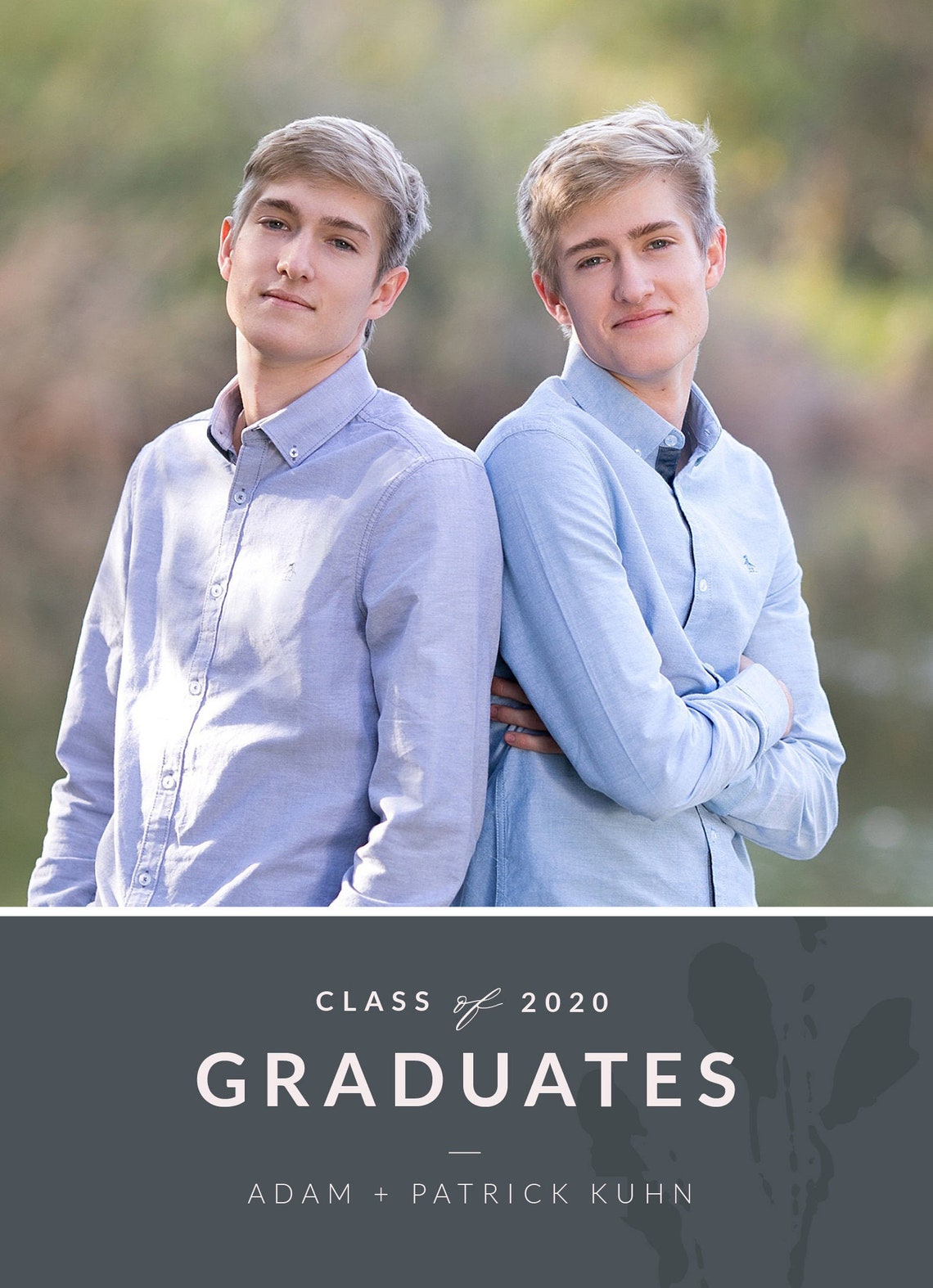 Twin's Graduation Announcement Template Senior Photo Etsy