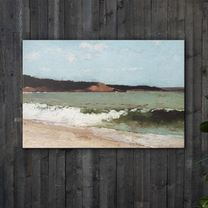 Antique Beach (CANVAS) | bedroom wall art | vintage art painting | coastal wall art