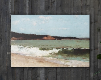 Antique Beach (CANVAS) | bedroom wall art | vintage art painting | coastal wall art