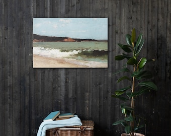 Antique Beach (CANVAS) | bedroom wall art | vintage art painting | coastal wall art