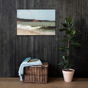 Antique Beach (CANVAS) | bedroom wall art | vintage art painting | coastal wall art