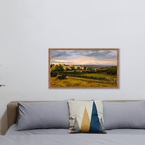 Panorama Landschaft | DRUCKBARE WANDKUNST | Schlafzimmer Wandkunst | Vintage Kunst Malerei | Wandbild an der Küste | Übergröße Wandkunst | Kostenloser Versand