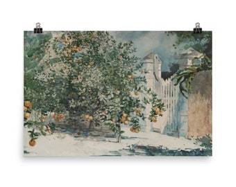 Orange Tree Painting (PRINT) | Vintage Wall Art | Vintage Print | Antique Oil Painting