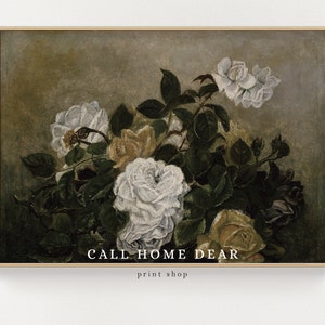 Vintage flowers (PRINT) | Roses Still Life | Vintage Art Print | Flower Painting | ART PRINTS