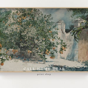 Orange Tree Painting (PRINT) | Vintage Wall Art | Vintage Print | Antique Oil Painting