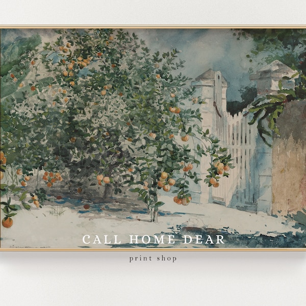 Orange Tree Painting Etsy