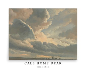 Cloud Painting | Antique Art | Nursery Prints | Shipped Prints | ART PRINT | Cloud Study