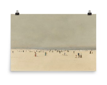 Vintage beach painting (PRINT) | Ocean painting | Vintage Wall Decor | Coastal Wall Art