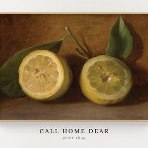 Lemon painting (PRINT) | Kitchen Painting | European Painting | Vintage Wall Art | Dining Painting