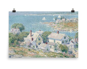 Coastal wall art (PRINT), Ocean Painting, Vintage Wall Art, Beach House Painting