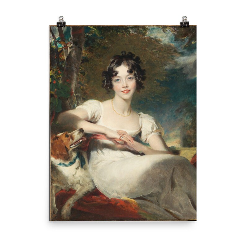 Portrait of Victorian Lady With Dog (PRINT) // FREE SHIPPING ...