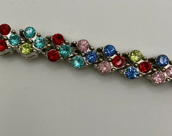 Vintage multicolor tennis bracelet | Fun sparkly vintage bracelet
