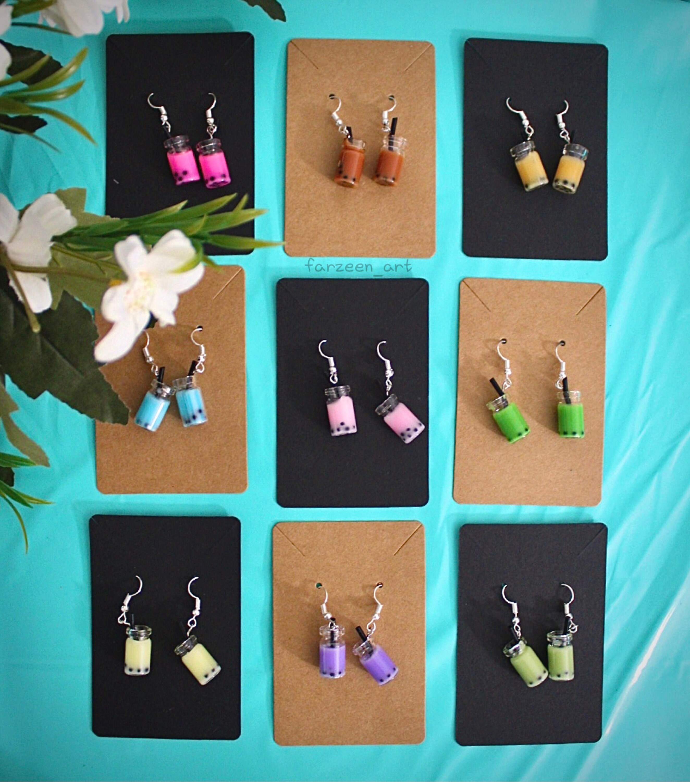 Boba Charm Earrings Etsy