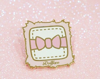 Powder Puff Enamel Pin – Dollface Pastel Pink Make Up Bow - Beauty Blender - Barbie Girl