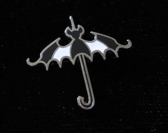 Beetlejuice Enamel Pins - Black Bat Umbrella - Backpack Pins - Horror Pins - Fan Pins - Goth Pins - Punk Pins - Accessories for Goths