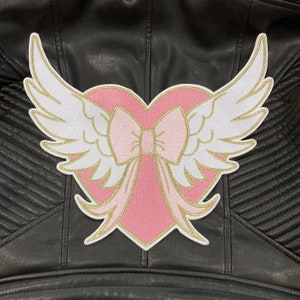 Winged Heart Patch - Madoka Magica - Magical Girl - Back Patch - Large Patch - Sailor Moon Patch - Magical girl - Pink Kawaii Patch heart