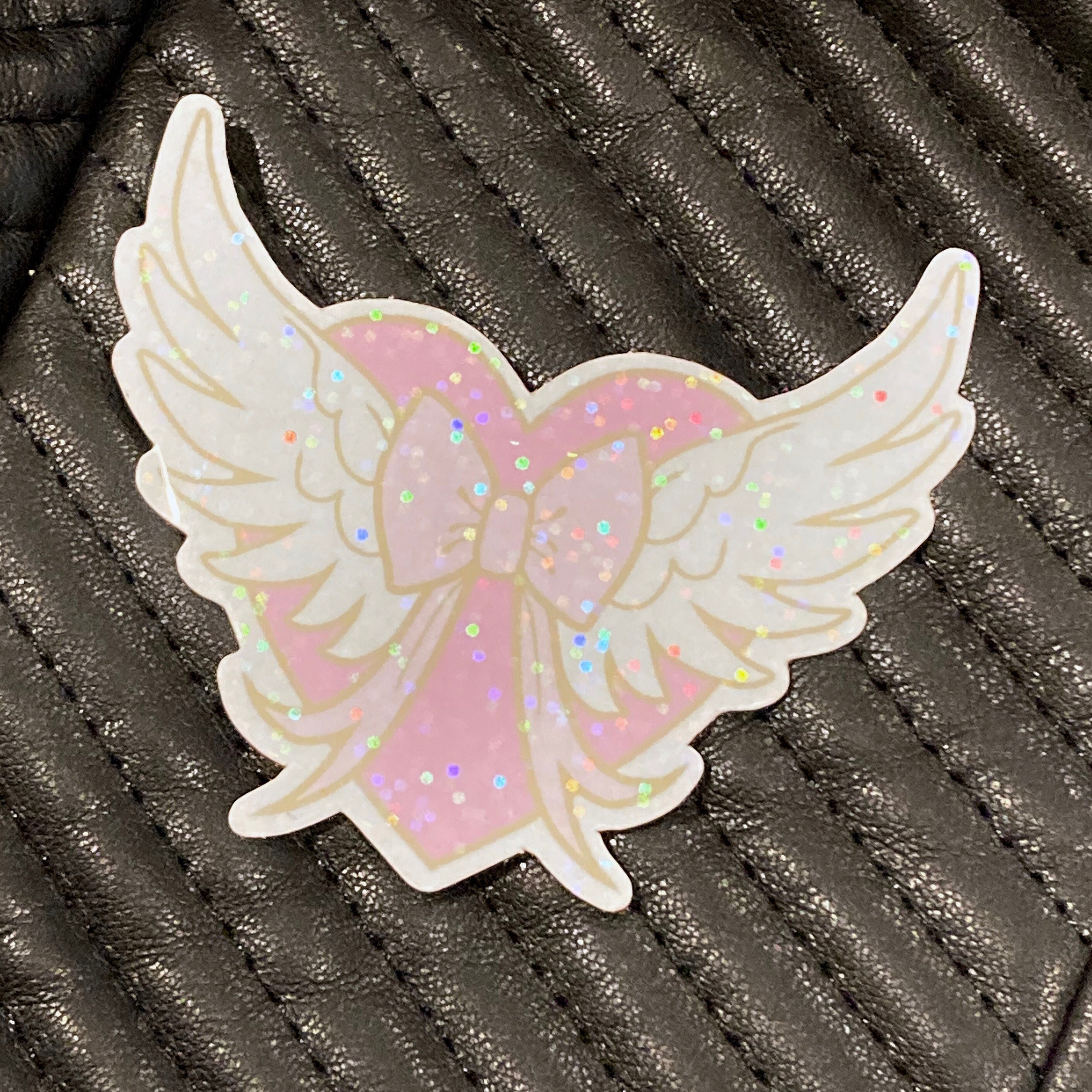 Winged Heart Stickers, Pink Flying Angel Heart With Wings Laptop Vinyl Cute  Waterproof Waterbottle Tumbler Aesthetic Label Wall Phone Decal 