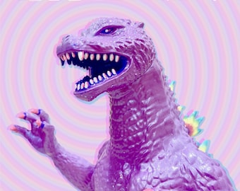 Purple Godzilla Toy – Designer Con Exclusive, Custom Painted Vinyl Art