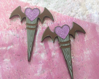 Dead Cute - Sweetheart Enamel Pin - Purple – Spooky Box Club