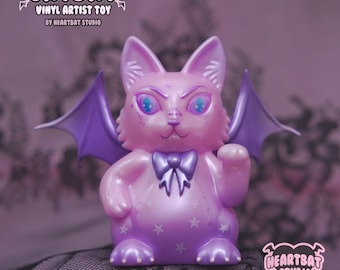 Jellybean Catbat Vinyl Art Toy – Pearl Finish, Heartbat Studio