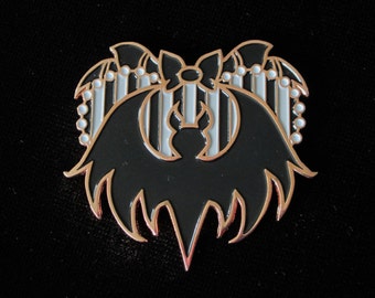 Heart Bat Enamel Pin (Black)- Lapel pin, Brooch, Halloween Pins, Bat Pin, goth, Witchy, Creepy cute, Macabre, Hot Topic, Gothic, Oddities