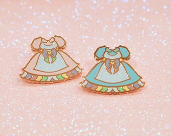 Enamel Pin Set Pastel Dress – Kawaii Magical Girl Pins - Easter Dress - Little Twin Stars - Pink & Blue - Baby Dress - Baby Girl Baby Shower