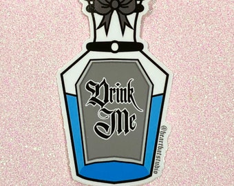 Alice in Wonderland Sticker - "Drink Me" Poison Bottle, Halloween