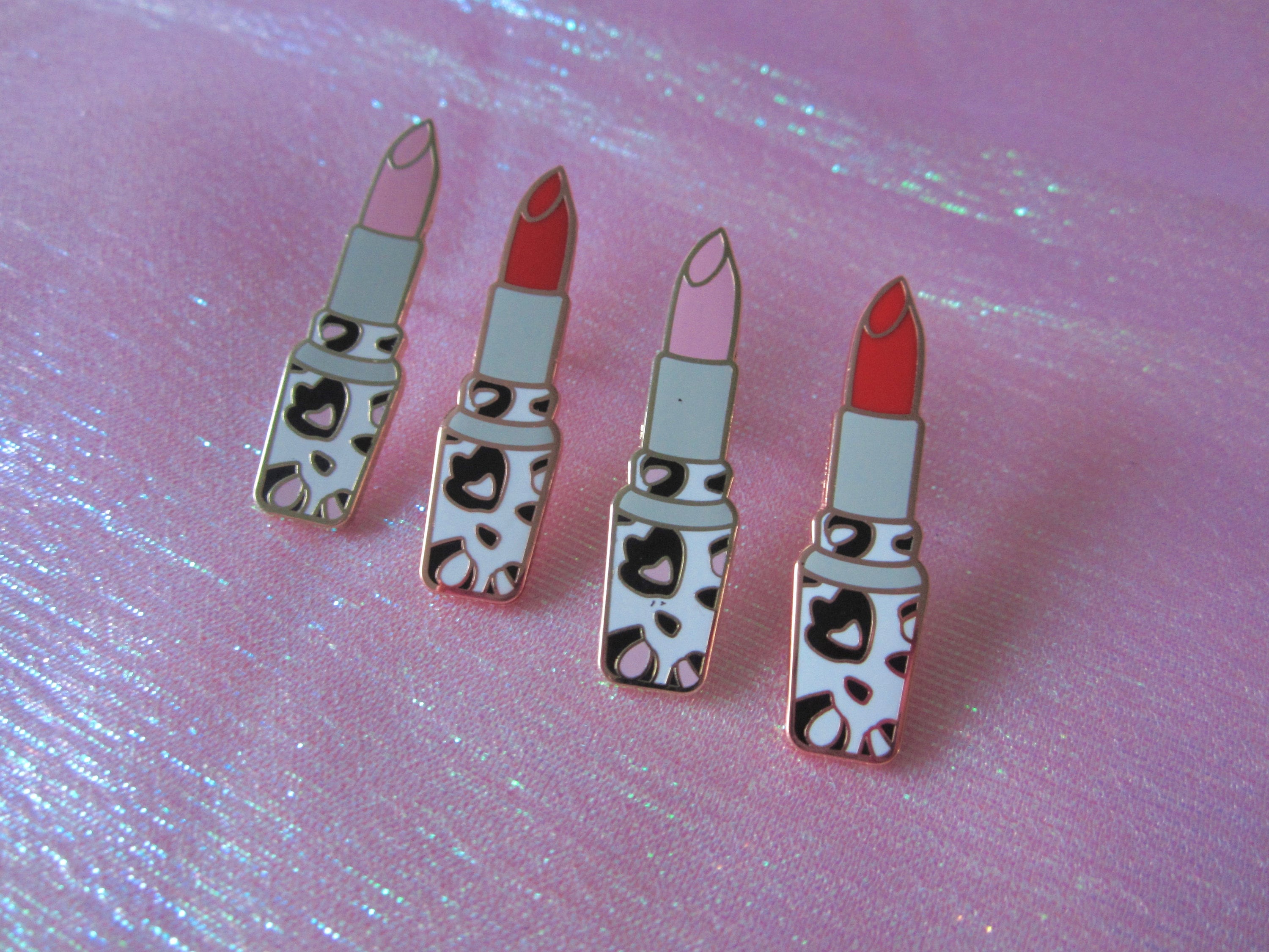 Fashion Jewelry Pink and Blue Lipstick Brooch Karli Buxton Red Lips Beaded Brooch - The Periwinkle Shoppe main image 2
