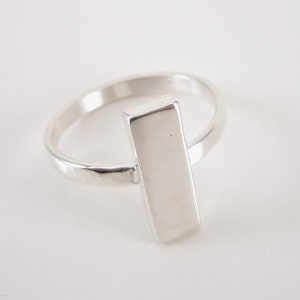 Delicate Minimalist Silver Ring, Dainty Bar Ring, Simple Silver Ring,  Ring 925 Silver, Modern Gift, Shape Ring, Ladies Fashion Ring