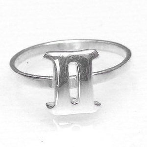 Gemini Ring, Unisex Dainty Zodiac Symbol Ring,  Ring Silver 925, Segno Zodiacale Gemelli, Astrology Sign, Birthday Gift Gemini Star