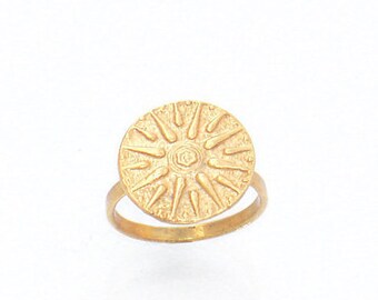 Verginas Sun Ring ,Greek Star Ring , Greek Macedonian Jewelry, Solar Symbol Ring , Ancient Greek Ring , All Sizes Ring , Gold Sun Ring
